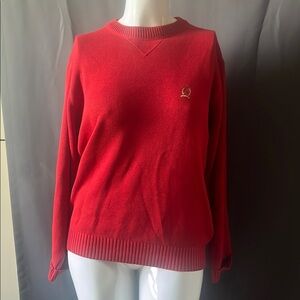 Tommy Hilfiger Red Crew Neck Sweater with Embroidered Logo